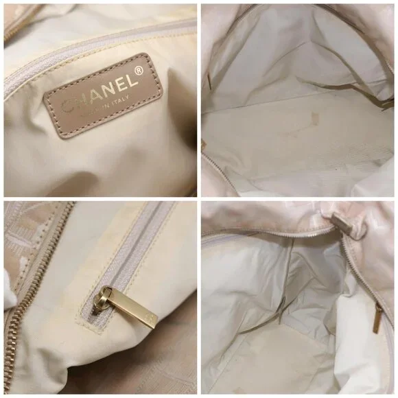 CHANEL New Travel Line Tote Bag Nylon Beige Gold CC Auth mr1594 - Picture 15 of 16